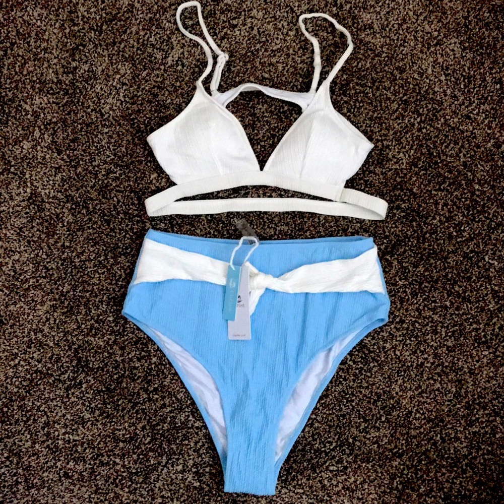 Cupshe Blue and White Bikini, NWT